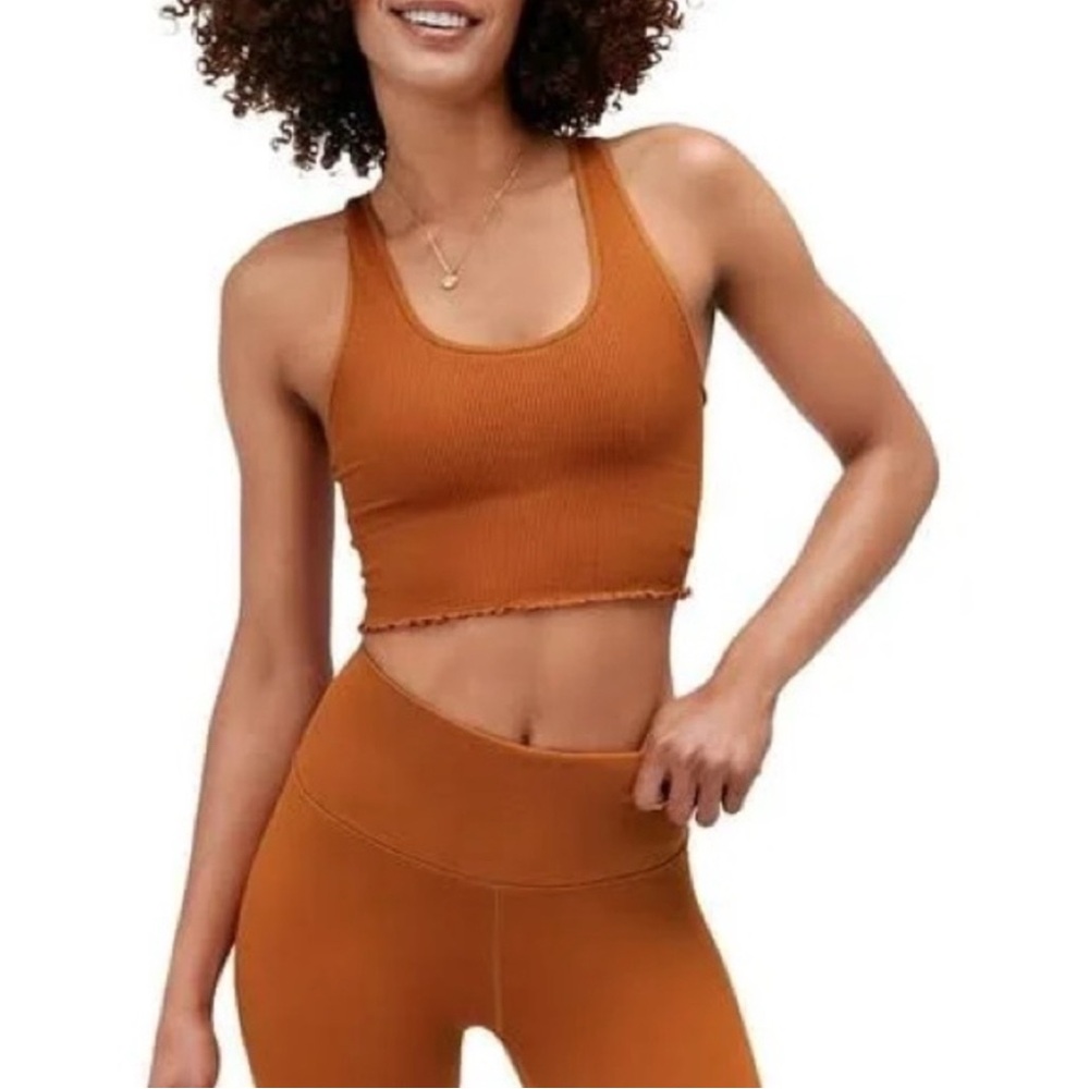Spiritual Gangster Amor Ribbed Crop Tank - Deep Rust